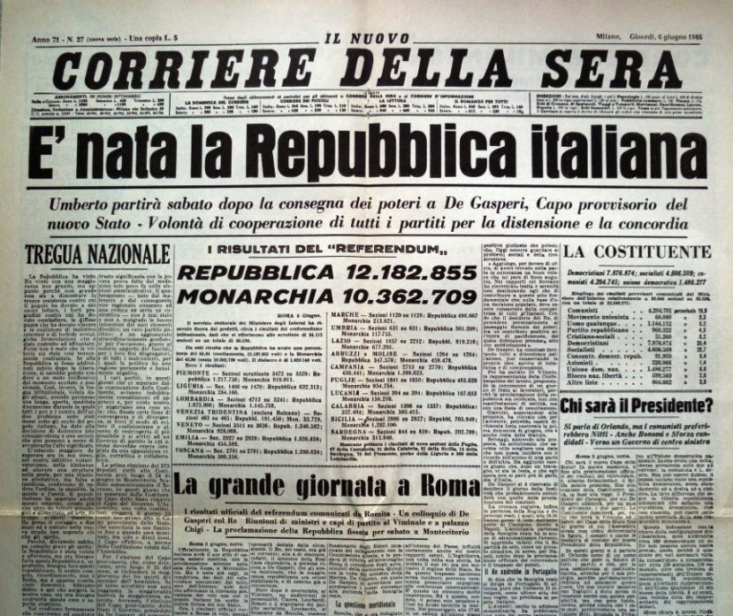 L’Italia del post-fascismo: monarchia o repubblica?